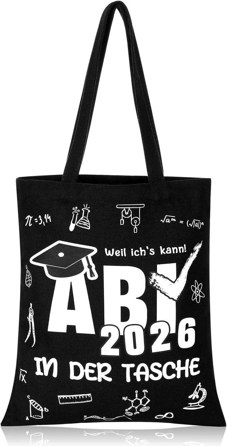 Einkaufstasche: ABI 2026, mit Tragegriff, schwarz
