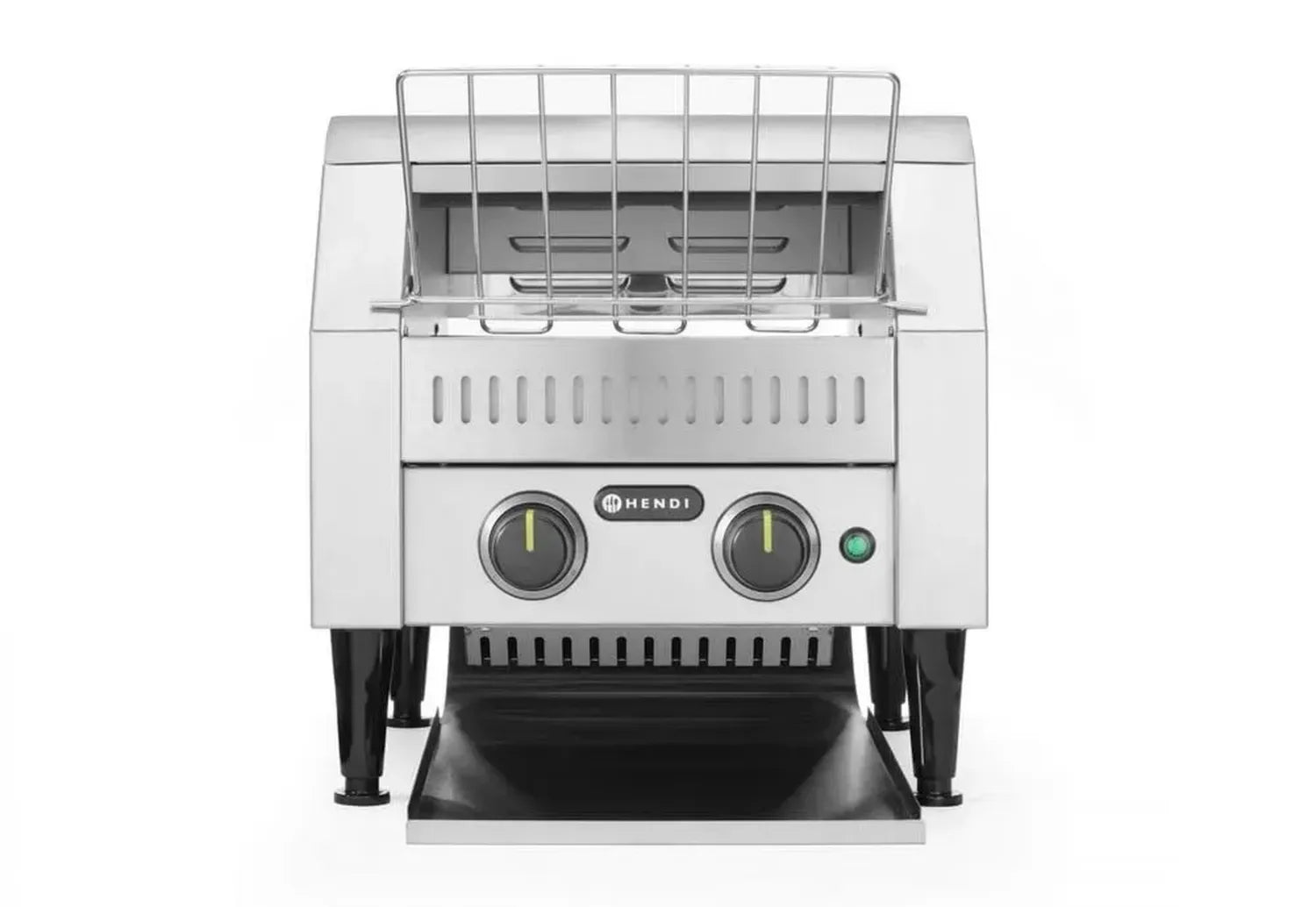 HENDI Doppelter Durchlauf-Toaster, Edelstahl, Kettentoaster, einstellbare Röstzeit bis 3 Minuten, 230V, 2240W, Maße: 418x368x387mm