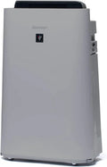 SHARP Luftreiniger mit Befeuchtung, HEPA-Filter, für Allergiker, bis 38 m², hellgrau