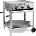 Professioneller Gasgrill 11kW, 3-flammig, Edelstahl, mit Rost und Pfanne, mobil