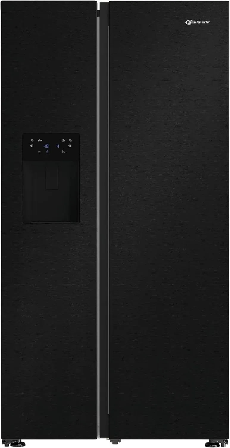 Bauknecht SBS IW E90 Schwarz Side-by-Side Kühl-Gefrierkombination mit Inverter-Kompressor, Wasser- und Eisspender, Dual Cool und Total NoFrost