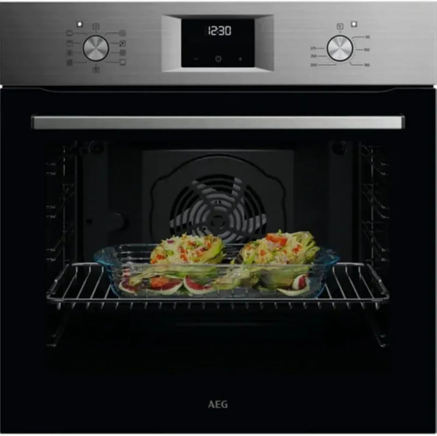 AEG Multifunktionsofen 72 l, AquaClean, 9 Programme, SurroundCook, LED-Display, Edelstahl