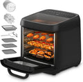 Multifunktionale 12L Heißluftfritteuse mit Zubehör, 1800W Air Fryer, 12-in-1 Ofen und Dehydrator, schwarz