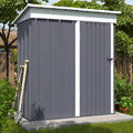 Metall Gerätehaus mit Satteldach, 1,5 m² - 162 x 92 x 180 cm, abschließbarer Schuppen für Garten, Fahrräder, verzinkter Stahl, hellgrau