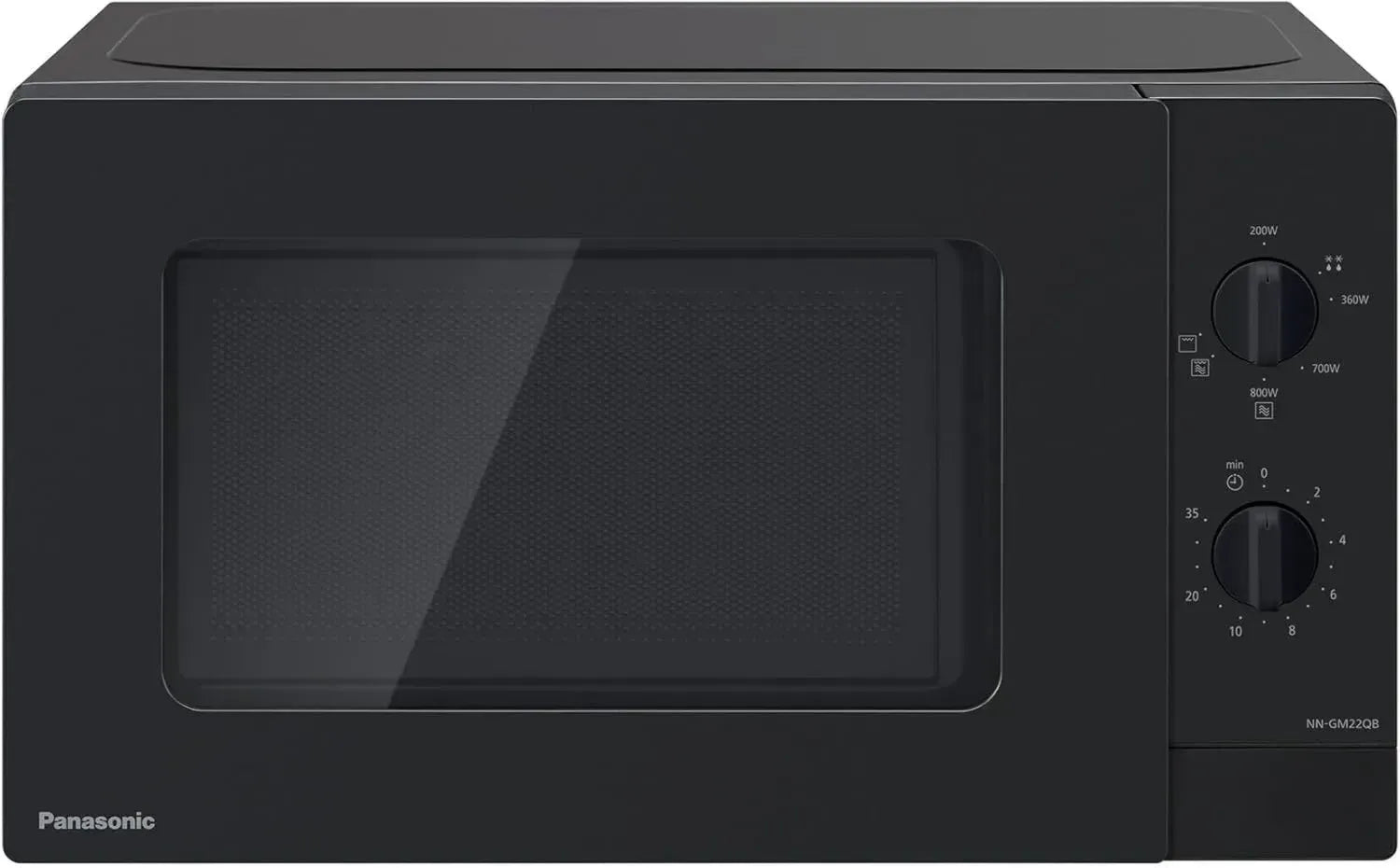 Panasonic 20L Grill-Mikrowelle mit Glasplatte, 800W Mikrowelle, 1000W Grill, Auftaufunktion, Schwarz