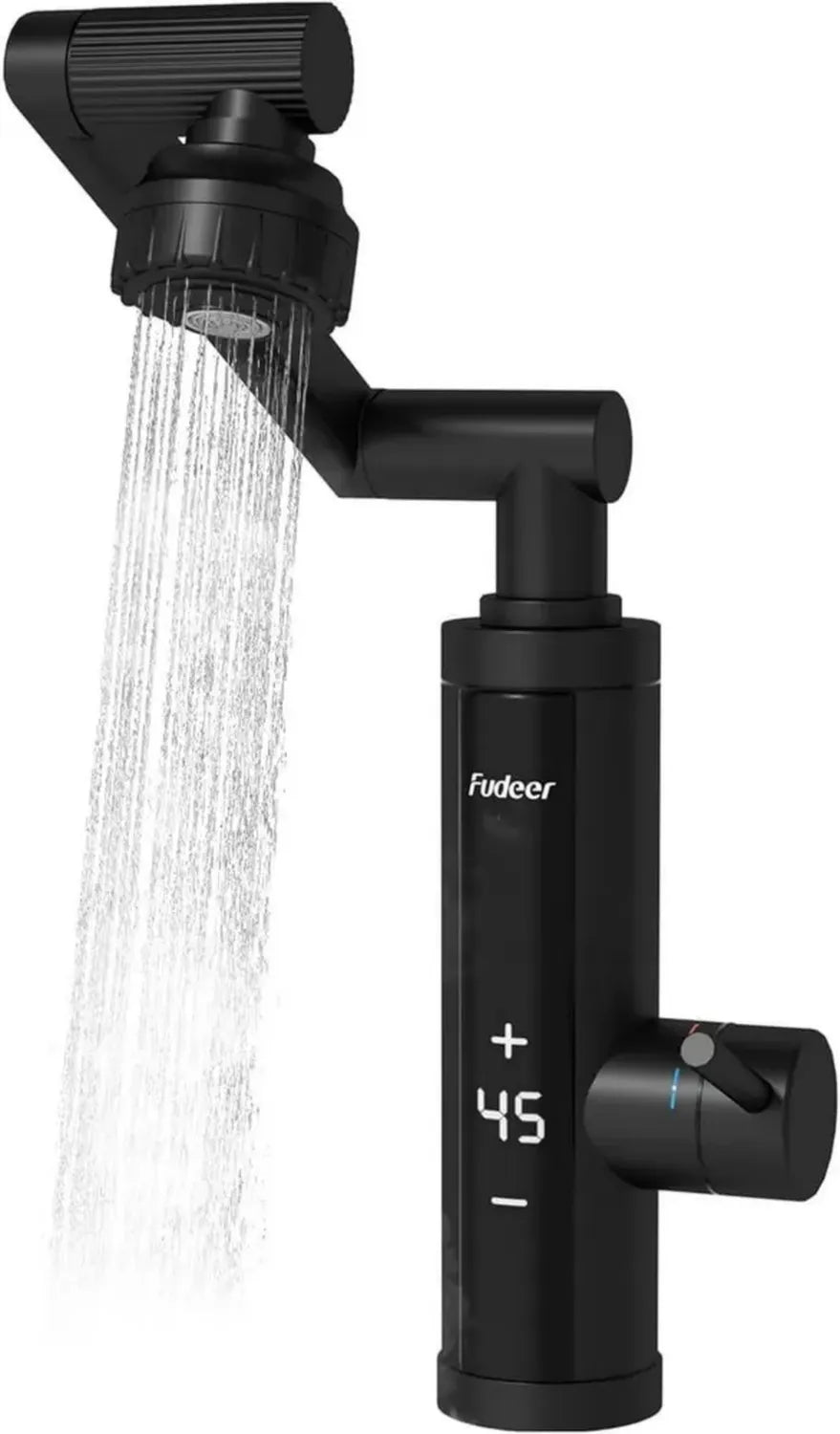Elektrischer Wasserhahn mit Durchlauferhitzer und Digitalanzeige für Küche, Edelstahl