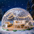 Transparente Gartenkuppel 2.9 x 1.8m mit Lichterketten, Blasenzelt für 2-4 Personen, Ideal für Partys und Hochzeiten