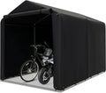 Wasserdichte Fahrradgarage mit Metallrahmen, 160 x 218 x 164 cm, für Fahrräder und Motorräder, wetterfester Geräteschuppen, aufrollbare Tür (Dunkelgrau)