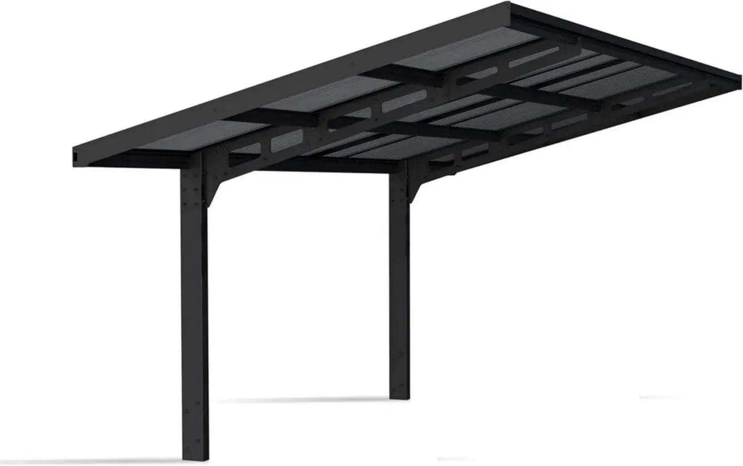 Canopia Überdachung Sydney Wave 10x20 587x286cm Einzelcarport aus Polycarbonat für Autos, Schwarz