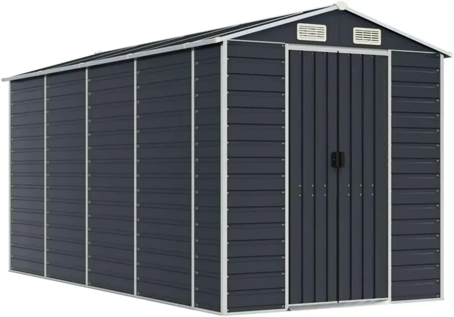 Metallgerätehaus Anthrazit, 191x385x198 cm, Wetterfest