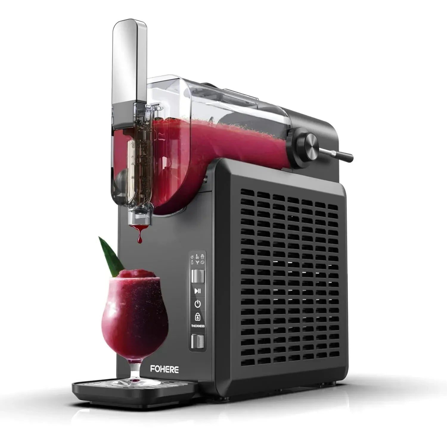 2L Slush-Maschine für Zuhause, 5-in-1 Funktion für Slush, Cocktail, Frappé, Milchshake, Wein mit Schnellgefrier-Technologie, 24 Stunden Betrieb