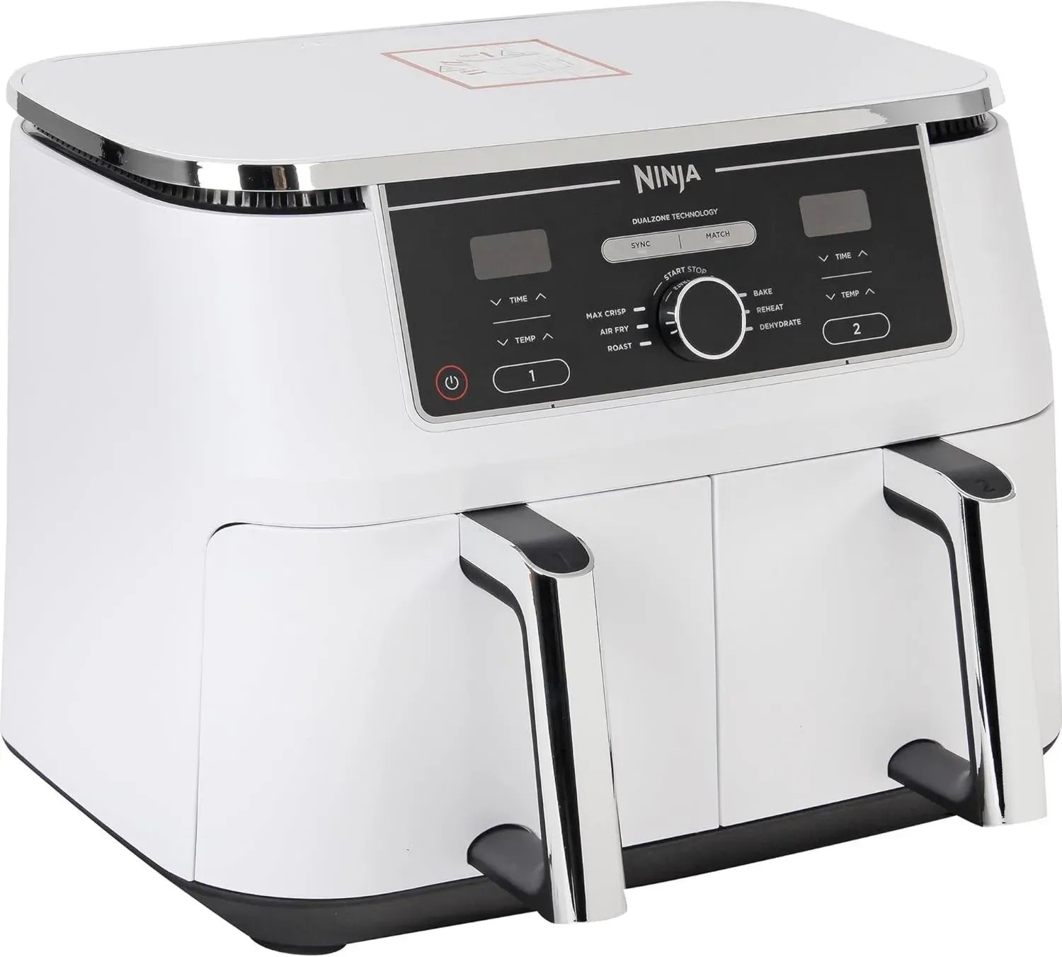 Ninja AF400EUWH MAX Foodi DualZone Heißluftfritteuse Weiß, 9.5L Kapazität, 6 Kochprogramme