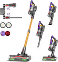 KIPMAX Kabelloser Staubsauger 550W, 50000Pa Saugkraft, 70 Min Laufzeit, 1,5L Behälter, Anti-Tangle-Bürste, 7-Stufen-Filter, Duftplatten, Selbststehende Funktion, Ideal für Teppich, Tierhaare und Hartböden