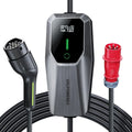 Tragbare Wallbox 11kW mit Typ 2 Kabel, 5m, 3-phasig, Einstellbarer Strom 6-16A und programmierbare Startzeit, geeignet für alle Elektrofahrzeuge EV/PHEV nach IEC 62196-2