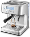 CASABREWS Espresso-Maschine mit LCD, 20 Bar Siebträger und Milchaufschäumer, Edelstahl Barista Kaffeemaschine, 2,2 l Tank