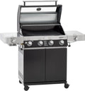 RÖSLE Gasgrill VIDERO G4-S Schwarz, 4 Brenner, Primezone & Seitenbrenner, klappbare Tische, VARIO+, pulverbeschichteter Stahl