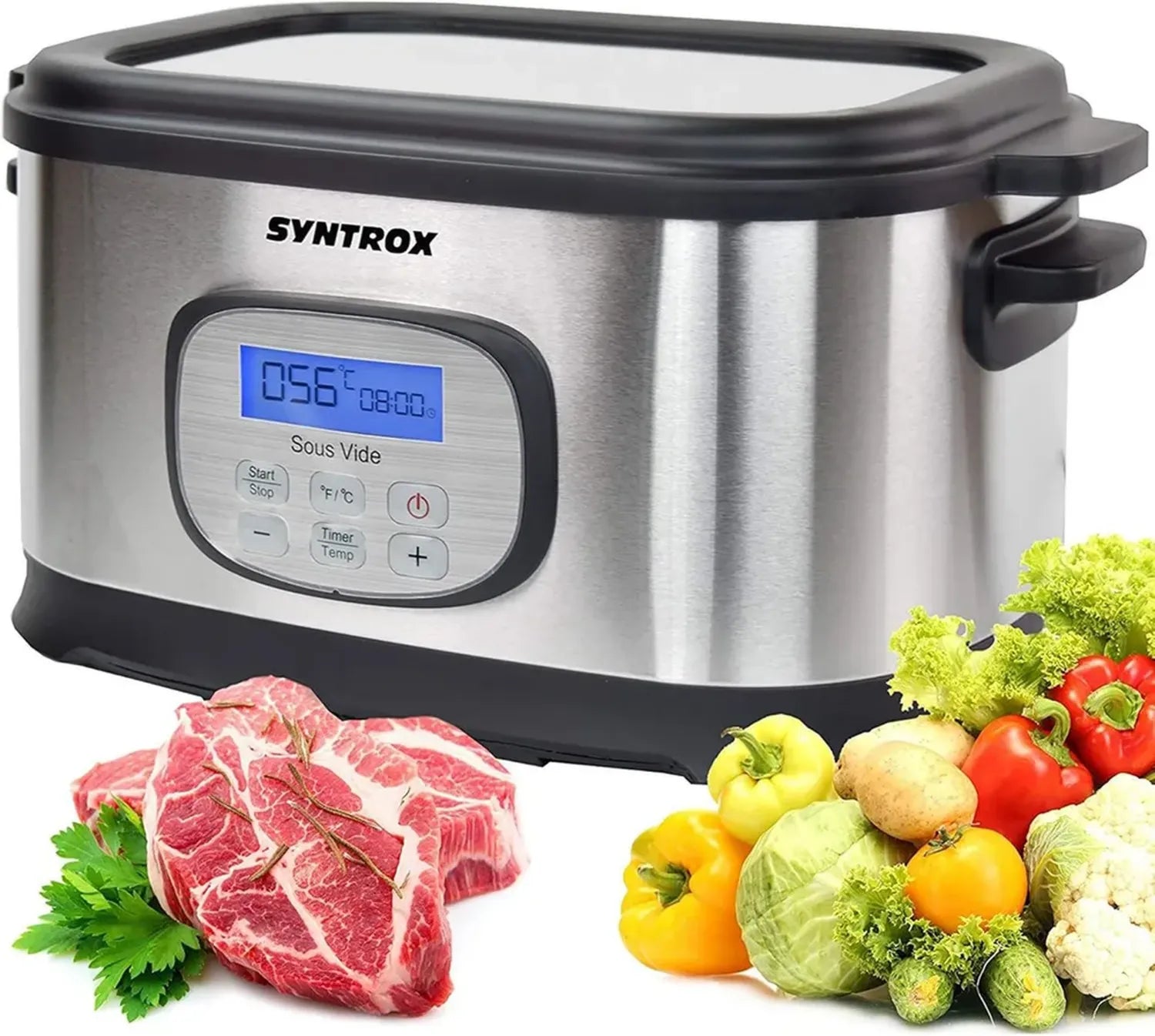 Syntrox Germany Premium Sous Vide Garer und Multikocher, Vakuum- und Slow Cooker