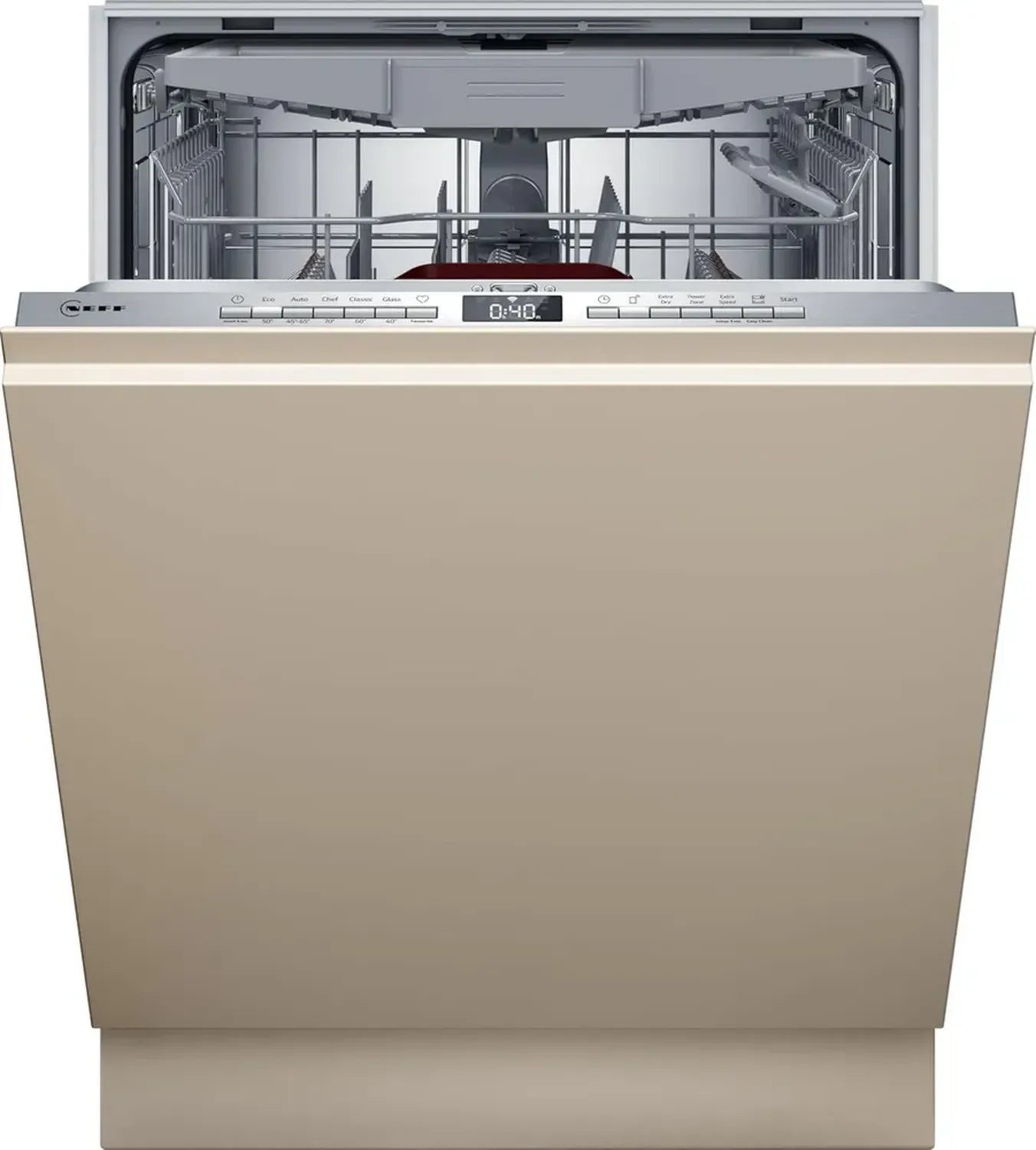 NEFF S155EVX04E Vollintegrierter Geschirrspüler 60cm, Besteckschublade, Flex II, Favoritenprogramm, Effiziente Reinigung, Open Dry Türöffnung, AquaStop