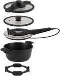 Remoska Tria T41/42-3L, 610W, Multifunktionskocher mit Glasdeckel und Schnellkochfunktion, Geeignet für alle Herdarten inklusive Induktion