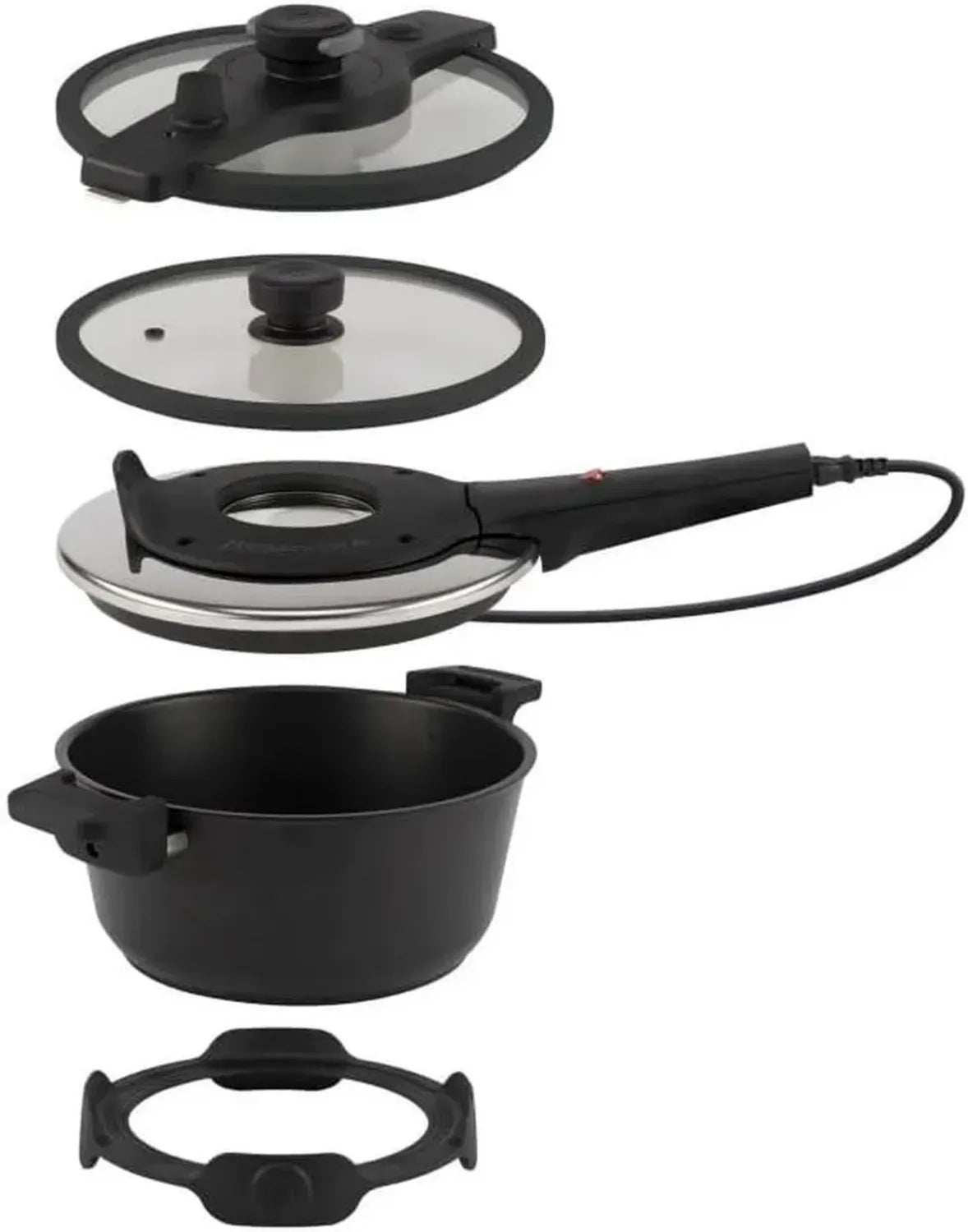 Remoska Tria T41/42-3L, 610W, Multifunktionskocher mit Glasdeckel und Schnellkochfunktion, Geeignet für alle Herdarten inklusive Induktion