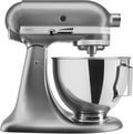 KitchenAid Küchenmaschine 4,3 L, 275 W, Silber – Spritzschutz, Flachrührer, Knethaken, Schneebesen