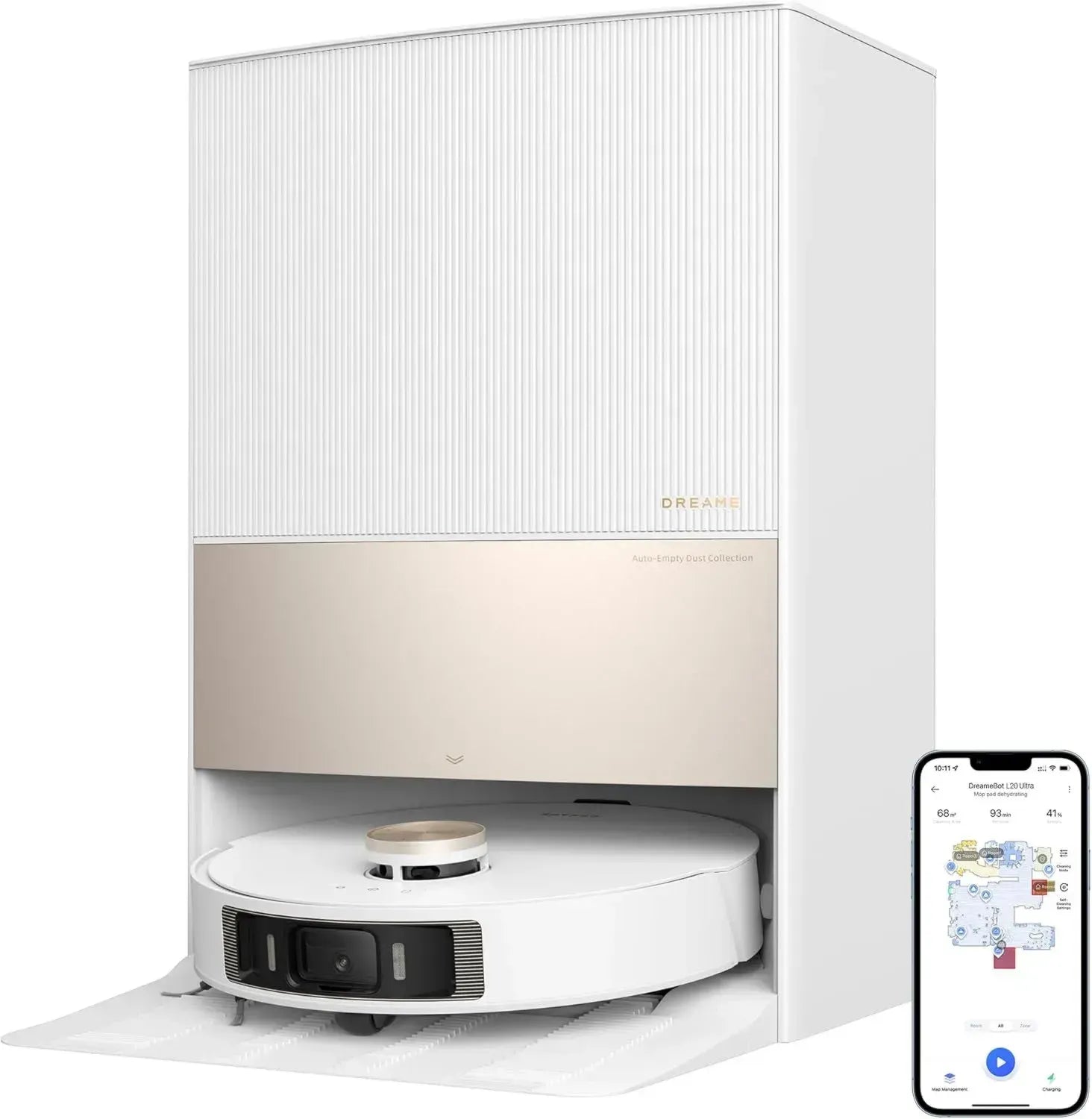 Dreame L20 Ultra Staubsaugroboter mit AI-Steuerung und selbstreinigender Basisstation, ideal für Teppiche und Hartböden