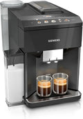 Siemens Kaffeevollautomat EQ.5, TFT-Farbdisplay, 9 Getränke, Doppeltassenfunktion, Beleuchtung, herausnehmbare Brühgruppe, Schwarz