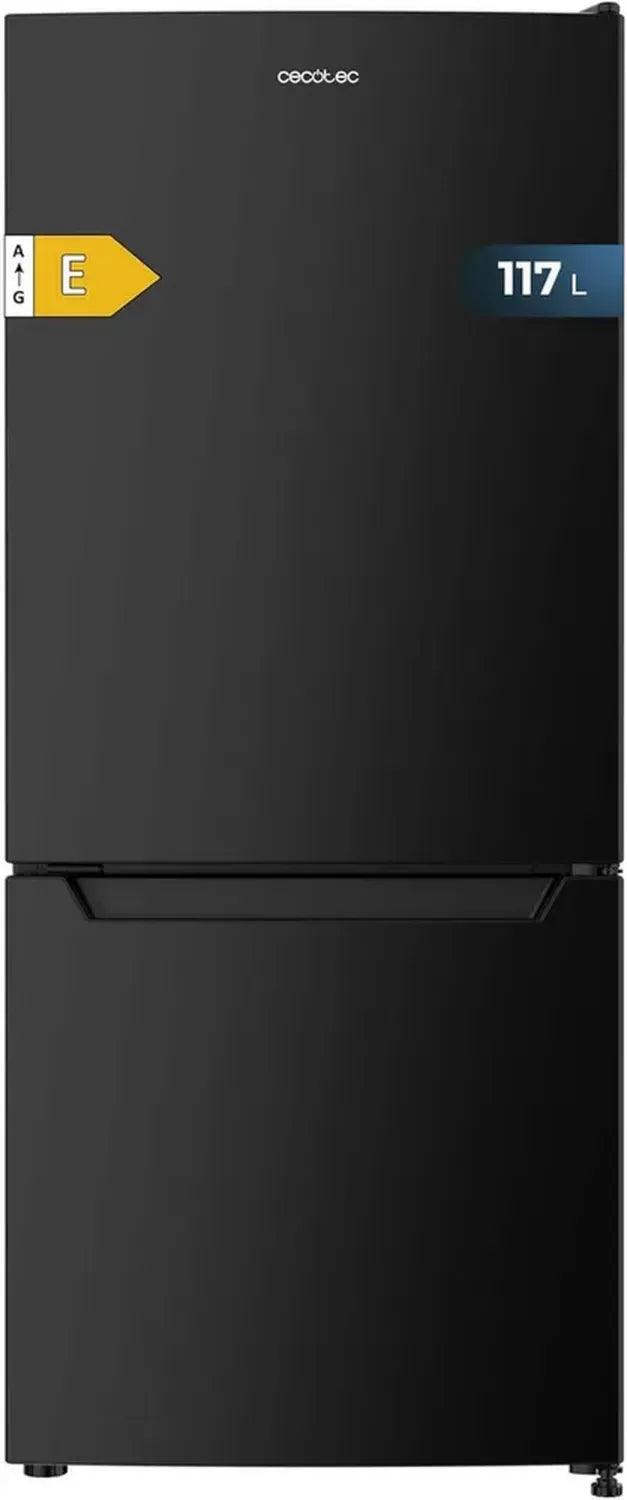 Cecotec Bolero Kombi Kühlschrank 117L, No Frost, Schwarz, Effizienzklasse E, Schnellgefrierfunktion