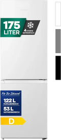 Heinrichs Energiesparende Kühl-Gefrierkombination 175L, leise 39dB, 7 Stufen, Weiß