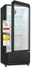 Exquisit Getränkekühler, 200L, Glastür, LED-Beleuchtung, Umluft, 3 einstellbare Ebenen, Modell GKS5180-GT-431D, schwarz