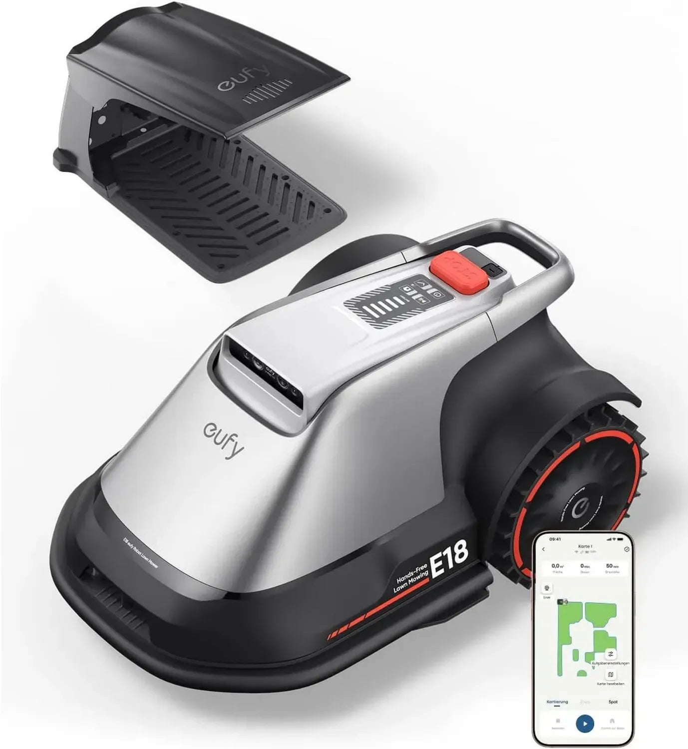 Eufy E18 Mähroboter mit GNSS-Technologie, 1200m² Abdeckung, Hindernisvermeidung & App-Steuerung