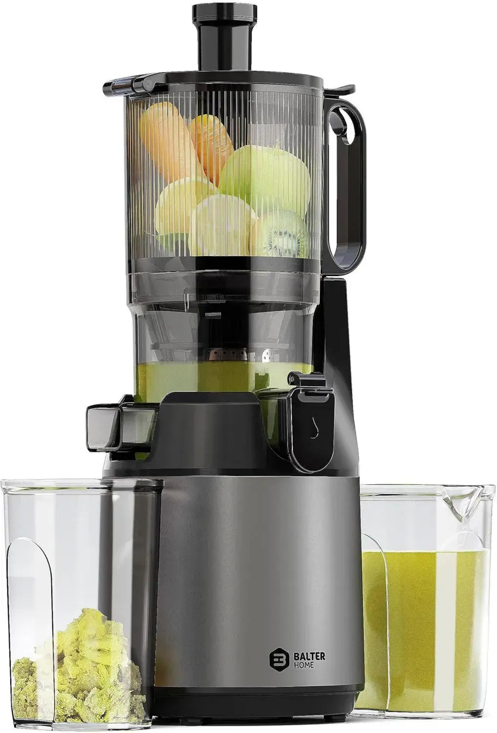 Balter Slow Juicer mit großer 135mm Öffnung, 300W, leise und BPA-frei, ideal für Obst und Gemüse