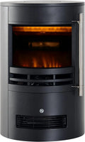 HOMCOM Elektrischer Kaminofen mit LED-Flammeneffekt, 900/2000W Heizung, Schwarz