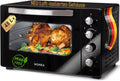 Kompaktbackofen 45L mit Umluft, Drehspieß & Krümelblech – 2000W, Glasfront, Timer