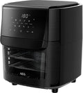 AEG XXL Heißluftfritteuse 12L, 5 Modi, LED-Anzeige, spülmaschinengeeignet, 1800W, inkl. Spieß- & Dörroption, Schwarz