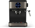 BLACK+DECKER Espressomaschine 20 Bar, Programmierbare Kaffeemenge, Dampffunktion, Edelstahl, 850W, Anti-Fingerprint