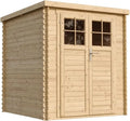 Hochwertiges Gartenhaus aus Holz mit abschließbarer Tür und imprägniertem Boden, 204x204x202 cm, 3.53 m² - Geräteschuppen für Garten von TIMBELA