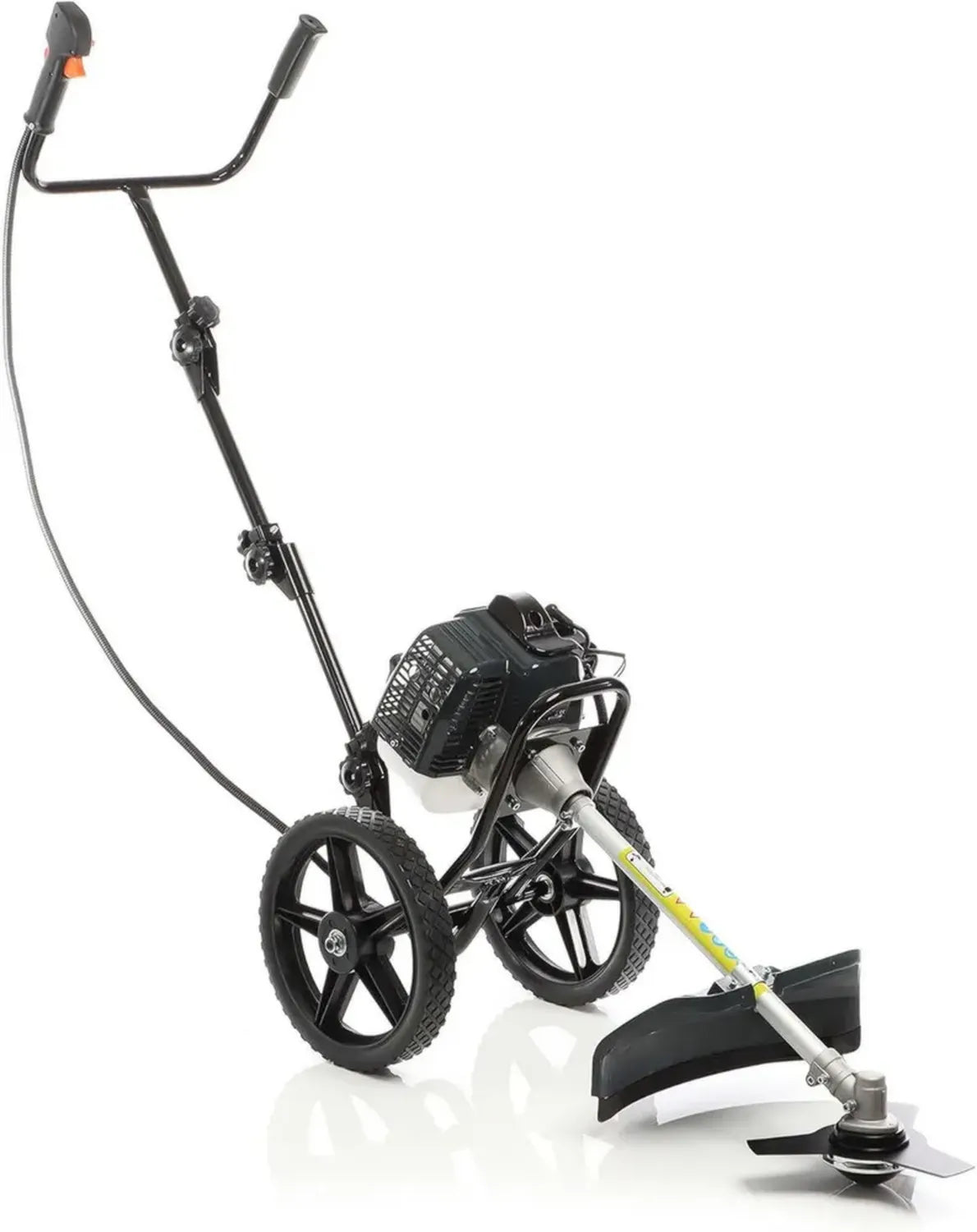 Wiltec Benzin-Motorsense 1,9 kW mit Rädern – Multifunktionaler Rasentrimmer und Freischneider für Gartenpflege