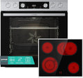 Gorenje Einbauherd-Set mit Heißluft und Glaskeramikfeld, 77L, ExtraSteam, EcoClean, AirFry, PizzaMode, PerfectGrill, Teleskopauszüge, Edelstahl-Design