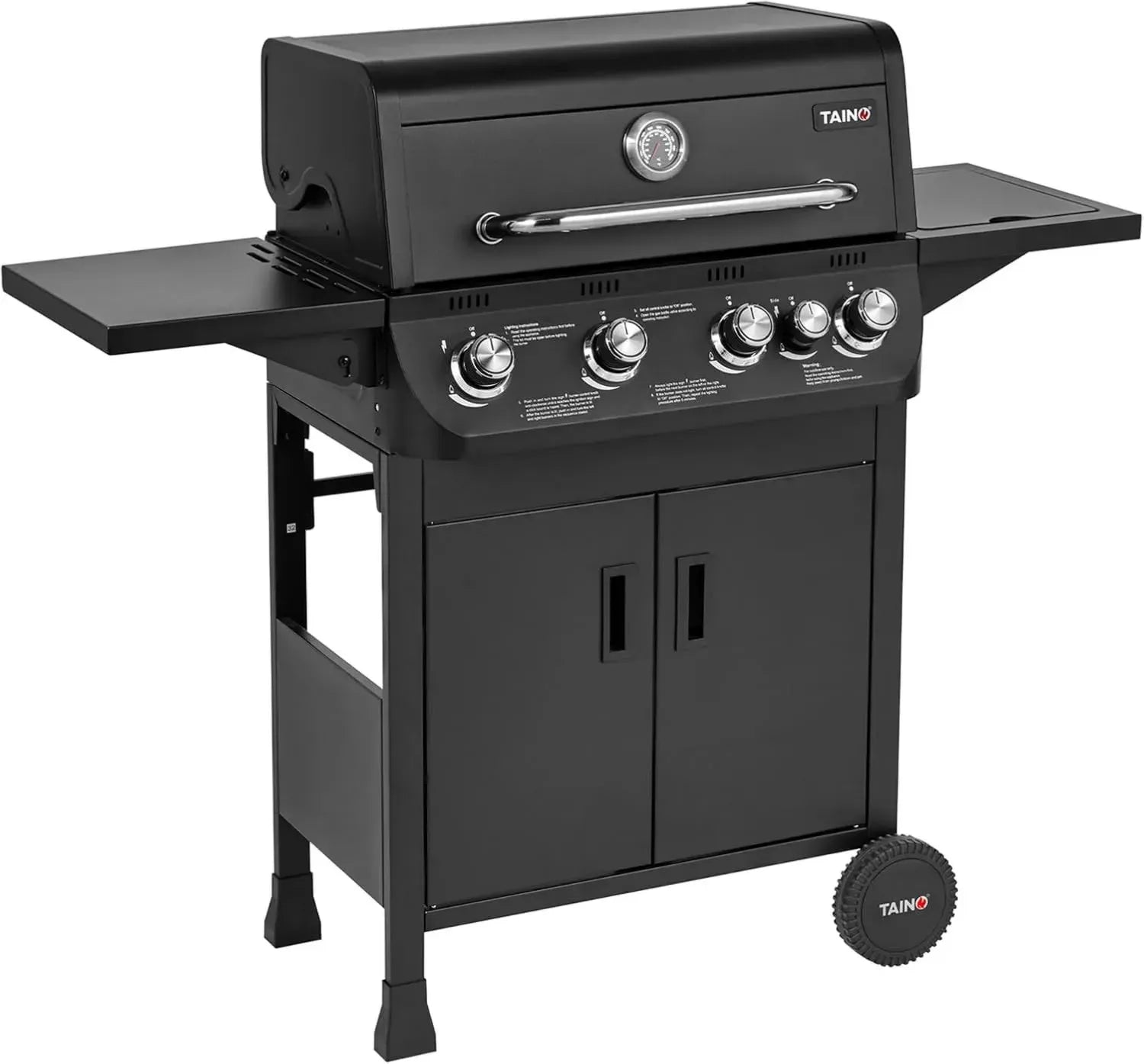 TAINO BRANDO Gasgrill 4 Brenner mit Seitenkocher BBQ Wagen