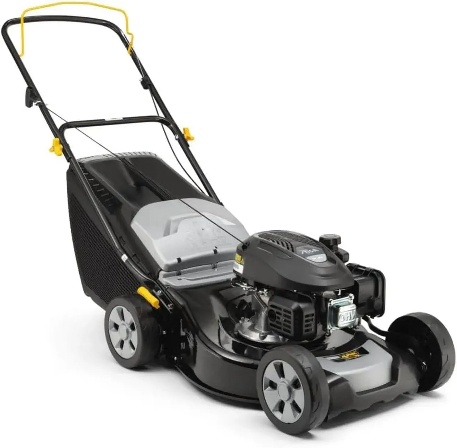 ALPINA Benzin-Rasenmäher 46 cm - 125 cm³ Motor mit 60 L Fangkorb und Stahlgehäuse