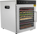 Leistungsstarker Dörrautomat 800W mit 10 Edelstahlablagen, LED-Touch-Bedienfeld, einstellbare Temperatur 30-90°C, 0,5-24h Timer