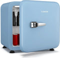 Klarstein Audrey Mini Kühlschrank Retro, 43L, Geräuscharm 40 dB, Verstellbare Füße, Wendetür, Mechanischer Thermostat, Weiß, Perfekt für Schlafzimmer und Büro