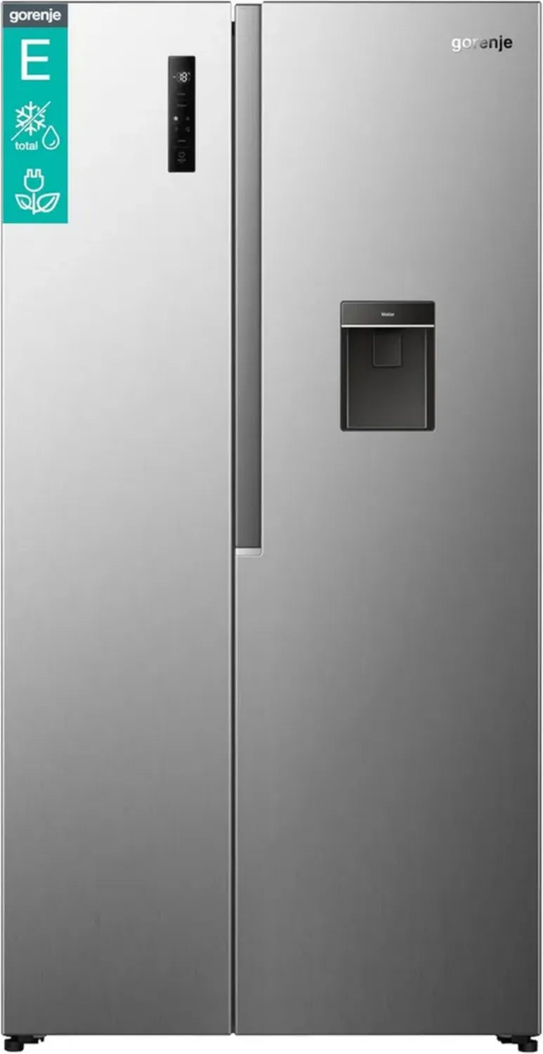 Gorenje NRS917E41XWD Side-by-Side Kühl-Gefrierkombination, 541L, EEK E, NoFrost Plus, Wasserspender & Multiflow 360°, Grau