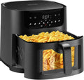 9L XXL Heißluftfritteuse - 1800W Airfryer mit Sichtfenster, 8 voreingestellte Programme, Touchscreen & Rezeptbuch