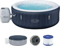 Bestway Lay-Z-SPA Whirlpool Miami AirJet, 4 Personen, 180 x 66 cm, Energiesparend, mit Heizung und Frostschutz, 120 AirJet-Düsen, Thermoabdeckung, Dunkelblau