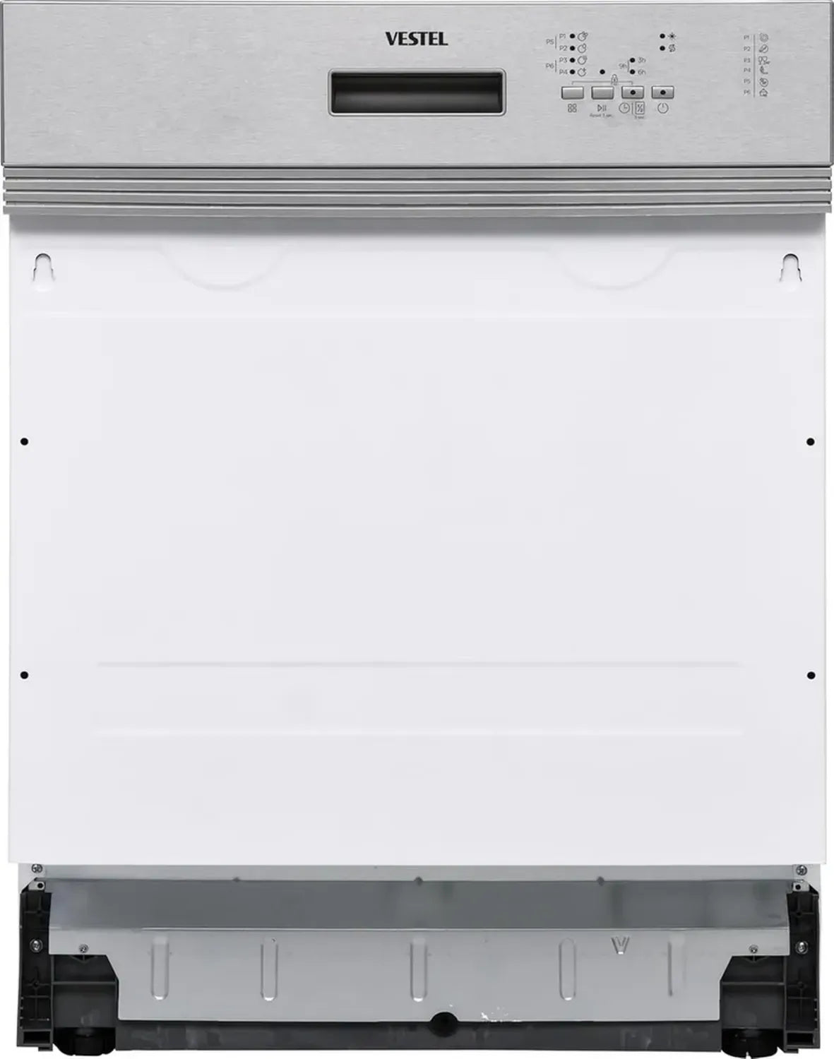 Vestel 60 cm teilintegrierter Geschirrspüler - 12 Gedecke - 6 Programme - Besteckkorb - Energieeffizienz E