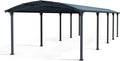 Aluminium Carport Arcadia 10600 - 10,5x3,5m, Robuste Überdachung für Autos, Einfache Montage, 10 Jahre Garantie, Anthrazit mit Regenrinne