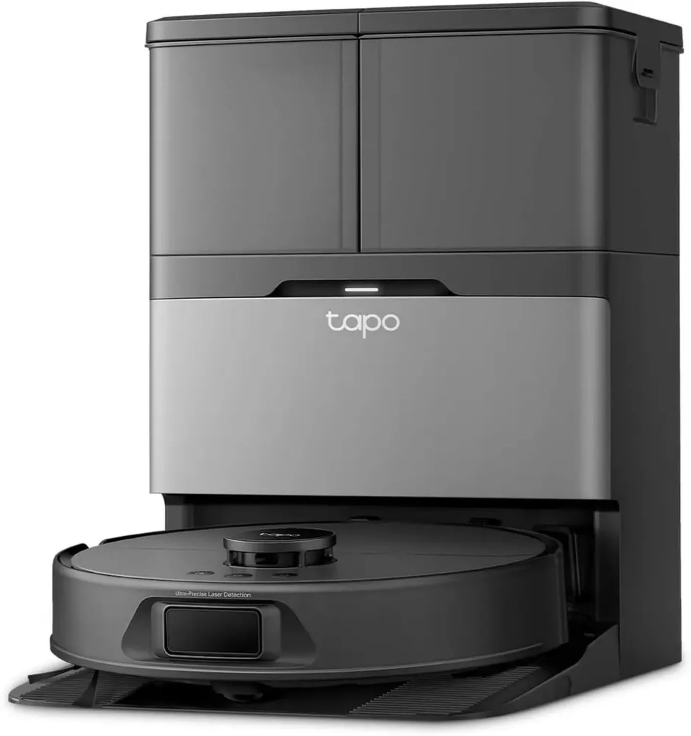 Tapo RV50 Pro Omni Saugroboter mit Selbstreinigungsstation, 15.000 Pa Saugkraft, 60 °C Warmwasserreinigung & Warmlufttrocknung, LiDAR Doppellaser-Navigation, Teppichmodus