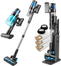 CLEANmaxx AeroTec 500 Kabelloser Staubsauger mit Absaugstation, 34 kPa, 60 Min Laufzeit, inkl. Milbenaufsatz & HEPA-Filter